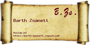 Barth Zsanett névjegykártya